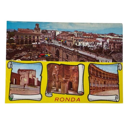 Vintage Impressions of Ronda Spain Cityscape Topographical Standard Postcard U - Picture 1 of 2